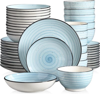 ApexArte® Serviesset 48-delig - Serviessets - Bordenset - Chique Bordenset - Porselein - Blauw