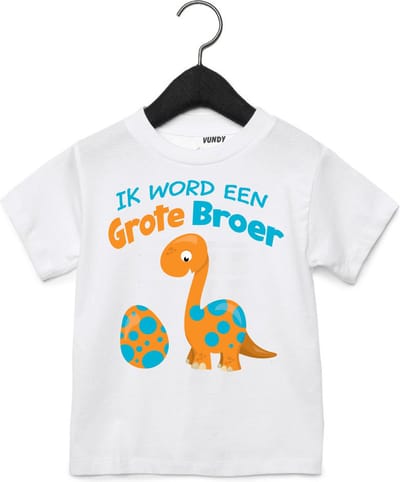 T-shirt kind Grote Broer | zwangerschap aankondiging | cadeau papa mama broer zus opa oma oom tante | kraamcadeau | Wit | maat 68