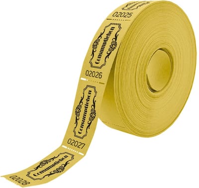 CombiCraft Vintage consumptiebon op rol geel - 5 rollen - 5x1000 bonnen