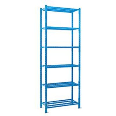 Legbordstelling-basissectie, m. 6 draadrooster-legborden, B 1010 x D 500 x H 3000 mm