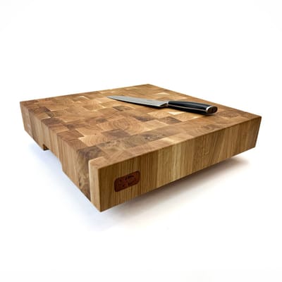 Blocks & Boards Butcher block VD8 - Kopshouten Hakblok - Handgemaakt in Nederland van 100% massief Eiken - Afm. 40x40x8cm