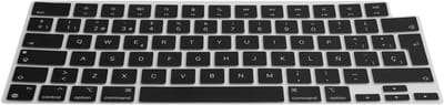 kwmobile Keyboard Cover Compatible with Apple Macbook Air 15 M4 2025 A3241 - QWERTY (Spain) Layout Keyboard Cover Silicone Skin - Black