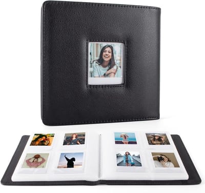 Groot capaciteit fotoalbum voor Polaroid GO camera, PU leer, 288 pockets, 6.5x6.5cm film collectie, zwart