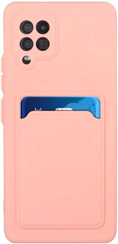 Hoesje Geschikt Voor Samsung Galaxy A02S Hoesje met pasjeshouder Licht Rose - Hoesje Geschikt Voor Samsung Galaxy A02s hoesje Soft silicone colour case met kaarthouder