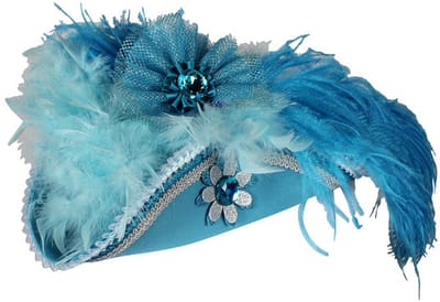 Piratenhoed Driesteek - Premium Class - Turquoise - Volwassenen - Maat 59