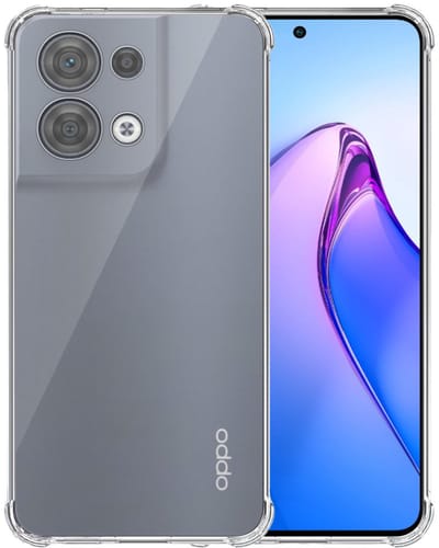 Smartphonica Telefoonhoesje Geschikt voor Oppo Reno 8 5G Transparant Schokbestendig - Shockproof TPU SIliconen Backcover Case met Stootrand Doorzichtig geschikt voor Oppo Reno8 5G
