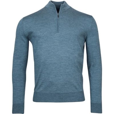 Baileys Trui Merino Wool Half Zip Single Knit Raf Blue / male