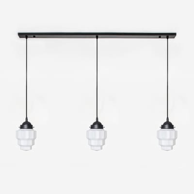 3 x Empire lampen aan plafondbalk Moonlight - Art Deco Trade