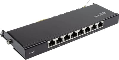 Patchpaneel Desktop - Netwerk Verdelerveld - Netwerk Installatie - 8 Poorten Afgeschermd - 05 HE - Diepzwart