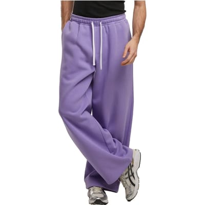 Urban Classics - Fluffy Wide Leg Heren joggingbroek - S - Lila