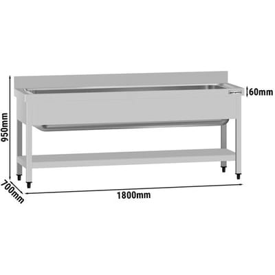 GGM Gastro Topfspültisch ECO - 1800x700mm - mit Grundboden & 1 Becken