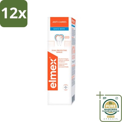 Elmex Tandpasta Anti-Cariës Gentle White 75 ml - Voordeelverpakking - 12 stuks - Tandpasta anti cariës - Remineralisatie