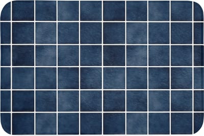 Badmat 90x60 cm - Antislip - Tegel - Modern - Blauw - Badmatten voor badkamer - Badkamermat - Douchemat - Badkamer mat