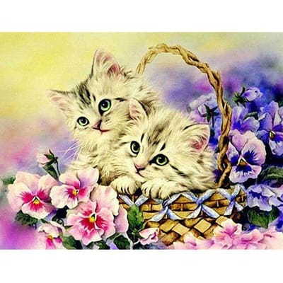 Peinture diamant chat 5D à faire soi-même, broderie complète, perceuse ronde, animaux, Kits de points de croix 20X30CM bleu clair