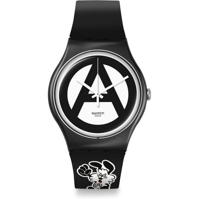 Swatch Quartz Uurwerk 30M Waterbestendig Horloge 41Mm Wit Wijzerplaat Bio-gebaseerd Materiaal Kast Siliconen Band Unisex horloges SO29Z138 White Dial black