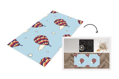 Keukenloper 120x60 cm - Keukenmat vinyl Design - Vintage - Luchtballon - Keukenmatten loper - Keuken vloerkleed tapijt
