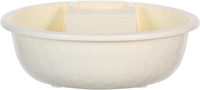 Wastafel met Wasbord - Wastobbe Handwas - Handwas Kleding - Ingebouwd Wasbord - 34 cm - Beige