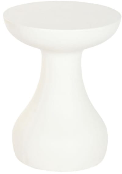 Item Int. Bijzettafel - wit - kunststeen - 40 x 51 cm - rond - zijtafel