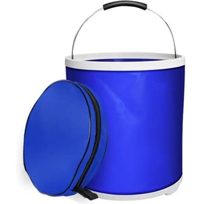 Auto opvouwbare emmer opvouwbare canvas auto was emmer 11l capaciteit voor buiten vissen auto accessoires buiten vissen blue