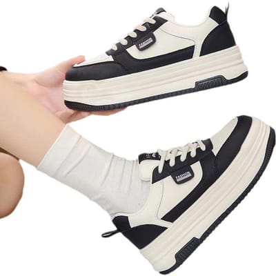 Kleine Witte Schoenen Dames Zachte Zool Lente Nieuwe Schoenen Veelzijdige Platform Casual Schoenen Muffin Sportschoenen 40 zwart