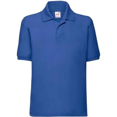 Fruit of the Loom Kinderen /Kinder Poly/ Katoen Piqué-Poloshirt Voor Kinderen. (Koningsblauw)