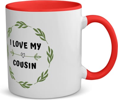 Akyol - i love my cousin koffiemok - theemok - rood - Neef - liefste neef - verjaardag - cadeautje voor neef - neef artikelen - kado - geschenk - 350 ML inhoud