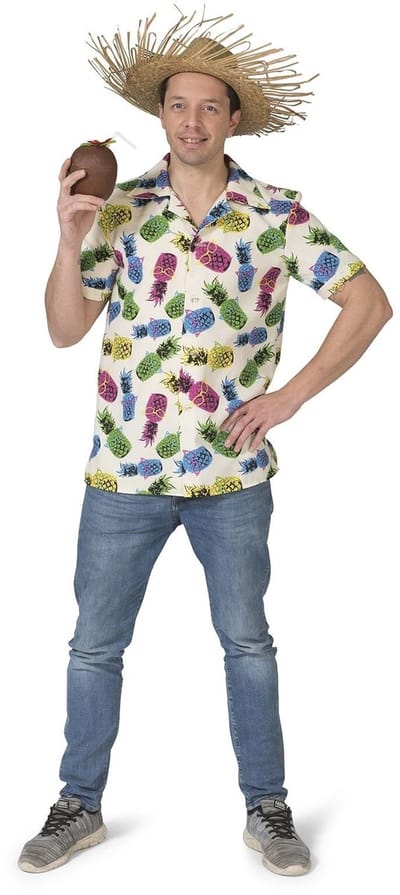 Hawaii shirt ananas print heren