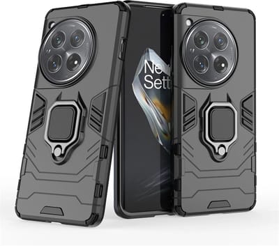 MobyDefend Hoesje - Geschikt voor OnePlus 12 - Dubbelgelaagde Pantsercase Met Standaard - Zwart
