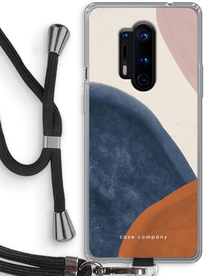 Case Company® - Hoesje met koord geschikt voor OnePlus 8 Pro hoesje met Koord - Geo #1 - Telefoonhoesje met Zwart Koord - Bescherming aan alle Kanten en Over de Schermrand
