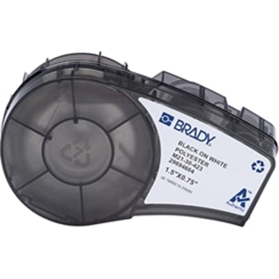 Brady M21-30-423 tape polyester zwart op wit 38,10 mm x 19,05 mm (origineel)