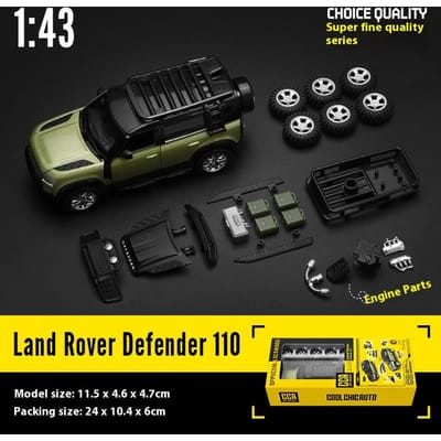 Environ 1:43 Land Rover Defender 110 Modèle Réduit en Alliage Voiture Miniature Moulée sous Pression Métal Série d'Assemblage Modification Collection de Véhicules Miniatures Voiture Jouet black