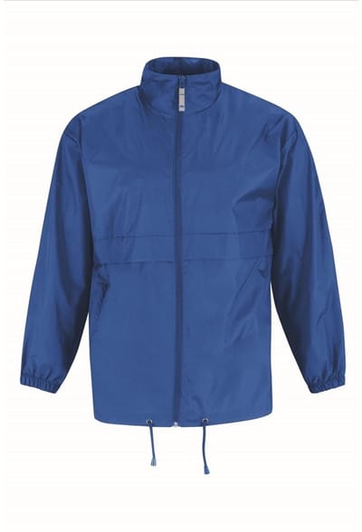 B&C Windbreaker - sirocco windjas - kobalt blauw - heren met capuchon 2XL Kobalt