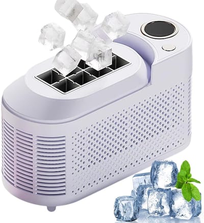 Mini IJsblokjesmaker - Compacte IJsmachine - Dranken Koelen - Dubbele IJs Modus - 500ml Reservoir - Paars