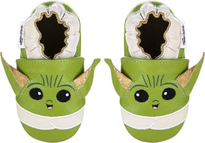 Groene leren babyslofjes van Baby-Slofje maat 18/19 - Green Yoda