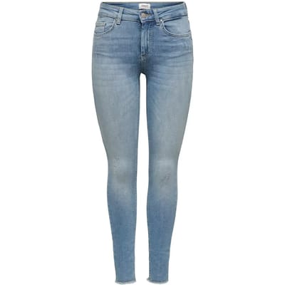 Only blauwe dames jeans   Blush   Regular waist   Stonewash wassing   Skinny Fit   5-Pocket zakken   Knoop- en ritssluiting   Regular waist Blauw S/32