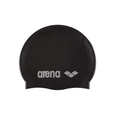 Arena Unisex Volwassen Klassieke Silicone Zwemcap (Zwart/Zilver)