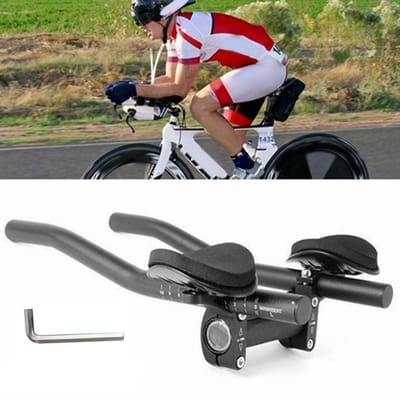 TT Stuur met Inbussleutel Gereedschap Triathlon Aero Bars Fietsen Ruststuur voor Mountainbike black