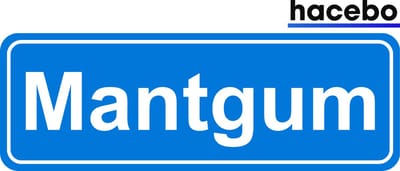 Hacebo - Plaatsnaam Sticker - 29x10 CM - Mantgum sticker - Verkeersborden sticker - grappige cadeaus - Mantgum