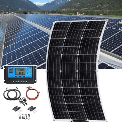 Flexibel Zonnepaneel - Zonnecel Set - Energie Opwekken - Hoge Efficiëntie - 150 Watt - Zwart