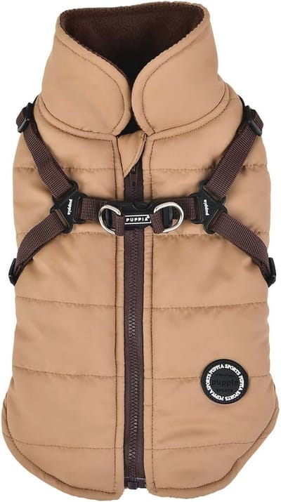 Wintervest met Harnas voor Honden - Beige - XL