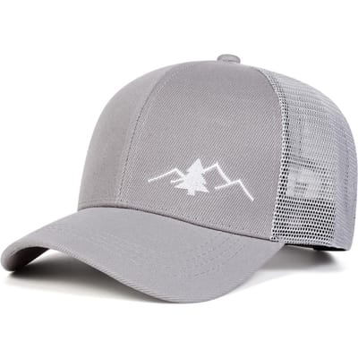 Unisex Bergbomen Borduurwerk Baseball Net Caps Lente En Zomer Buiten Verstelbaar Casual Hoeden Zonbescherming Hoed Sportpet gray