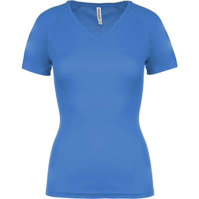 PROACT® Dames sport-t-shirt V-hals PA477 - Aqua Blue - XS