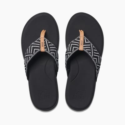 Reef CUSHION CLOUD TX BLACK GEO Dames Slippers - black geo