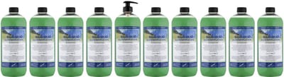 Shampoo Alpenkruiden - 1 liter (transparant) - 10 Stuks - met pomp - Voordeelverpakking - Haarverzorging