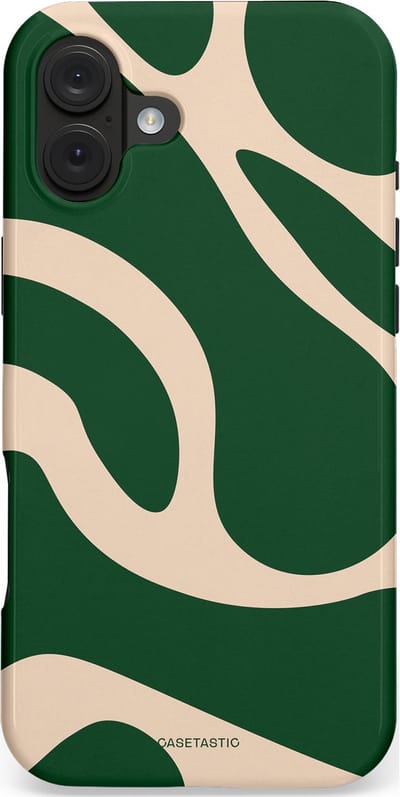 Casetastic hoesje geschikt voor Apple iPhone 16 Plus - MagSafe - Dubbellaagse bescherming - Groen Bos en Zand Duinen - Fashion Case - Donkergroen Zand