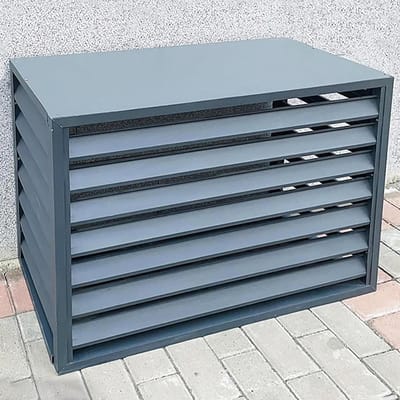 Airco Afdekking - Privacy Scherm - Buitenruimte Verfraaien - Robuust Aluminium - 0.8mm Dik - Grijs