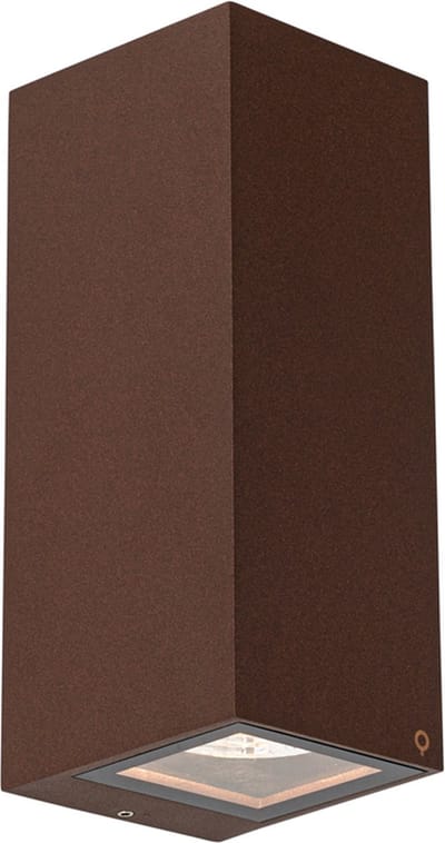 QAZQA baleno - Industriele Wandlamp Up Down voor buiten - 2 lichts - D 9.2 cm - Roestbruin - Industrieel - Buitenverlichting