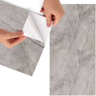 Tulup Meubelfolie - Marmeren elegantie Decoratiefolie - 65x130 cm - Grijs Meubelfolie - Decoratiefolie - Minimalist Meubelfolie - Meubel Wrap Folie - Woonkamer decoratie - Texturen