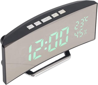 Digitale Wekker - LED Klok Bureauklok - Tijd Weergeven - Intelligente Lichtdetectie - 16.5 x 7.3 cm - Groen licht