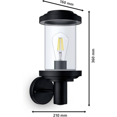 Philips Buitenwandlamp Listra - Zwart - E27
